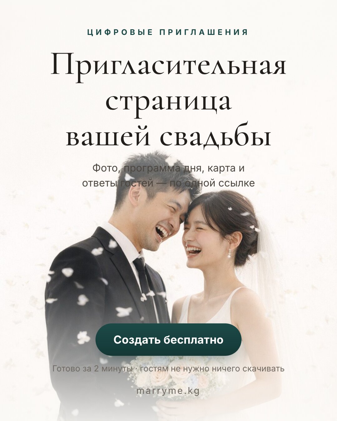 Пригласительная страница — Фото, программа, карта и ответы гостей — по одной ссылке